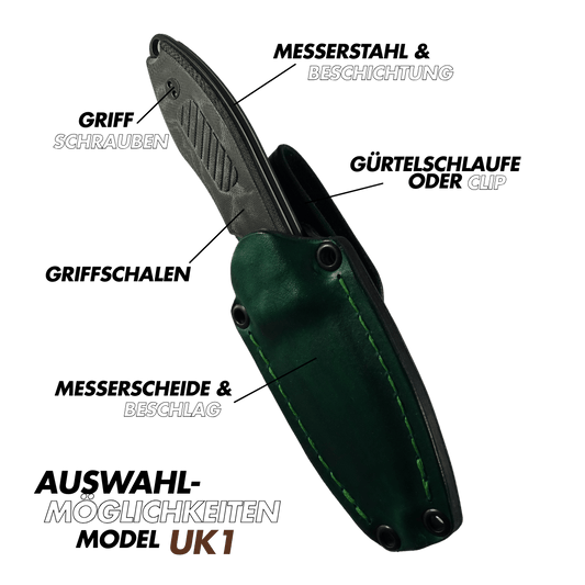 model ukt gürtelmesser outdoormesser mit lederscheide handgemacht personalisiert mit gravur