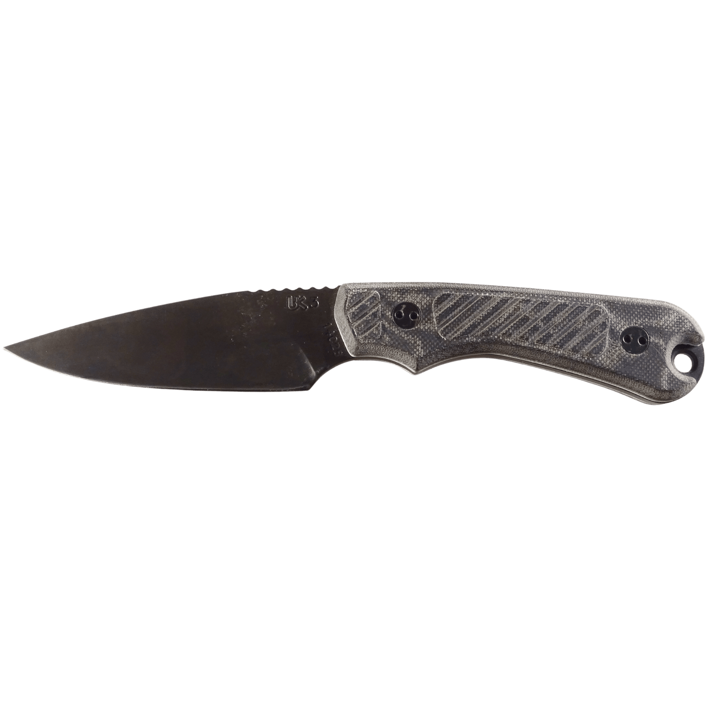 model uk3 handgemachtes gurtelmesser outdoormesser mit messerscheide und gravur schwarze edition links