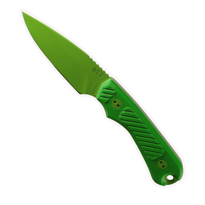 model uk3 handgemachtes gurtelmesser outdoormesser mit messerscheide und gravur grüne edition links oben