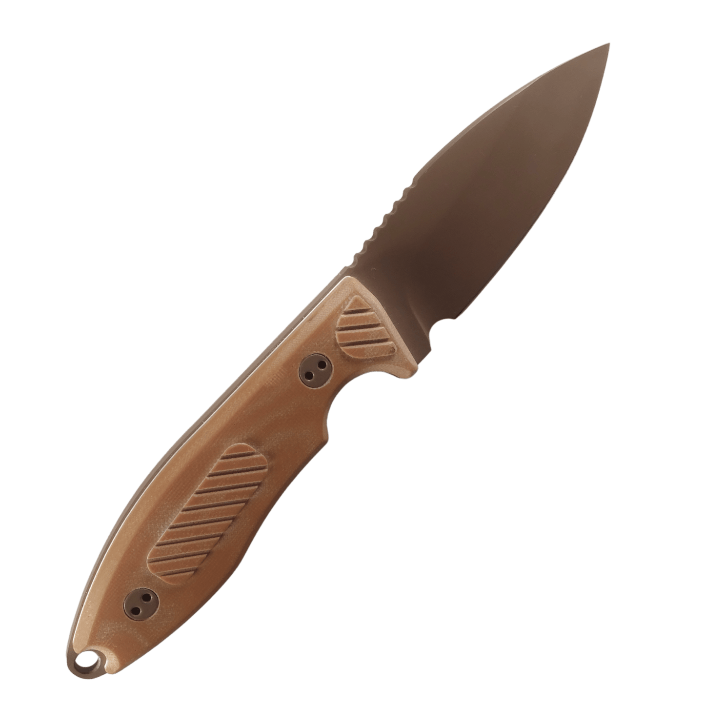 model uk1 braune edition  personalisiert outdoormesser gürtelmesser mit messerscheide und gravur rechts oben