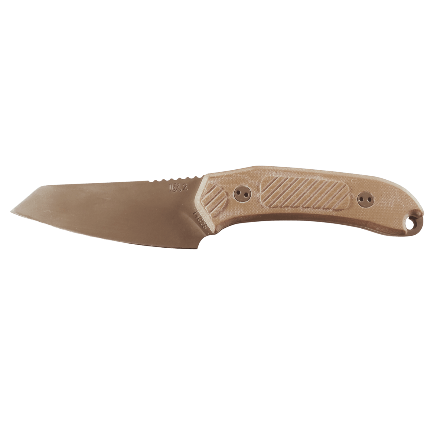 model uk2 outdoormesser gürtelmesser mit messerscheide und gravur braune edition links